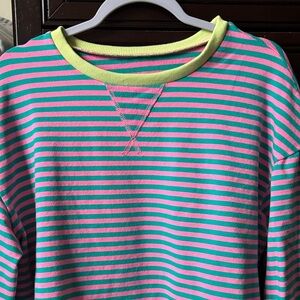 Striped Pink and Green Top